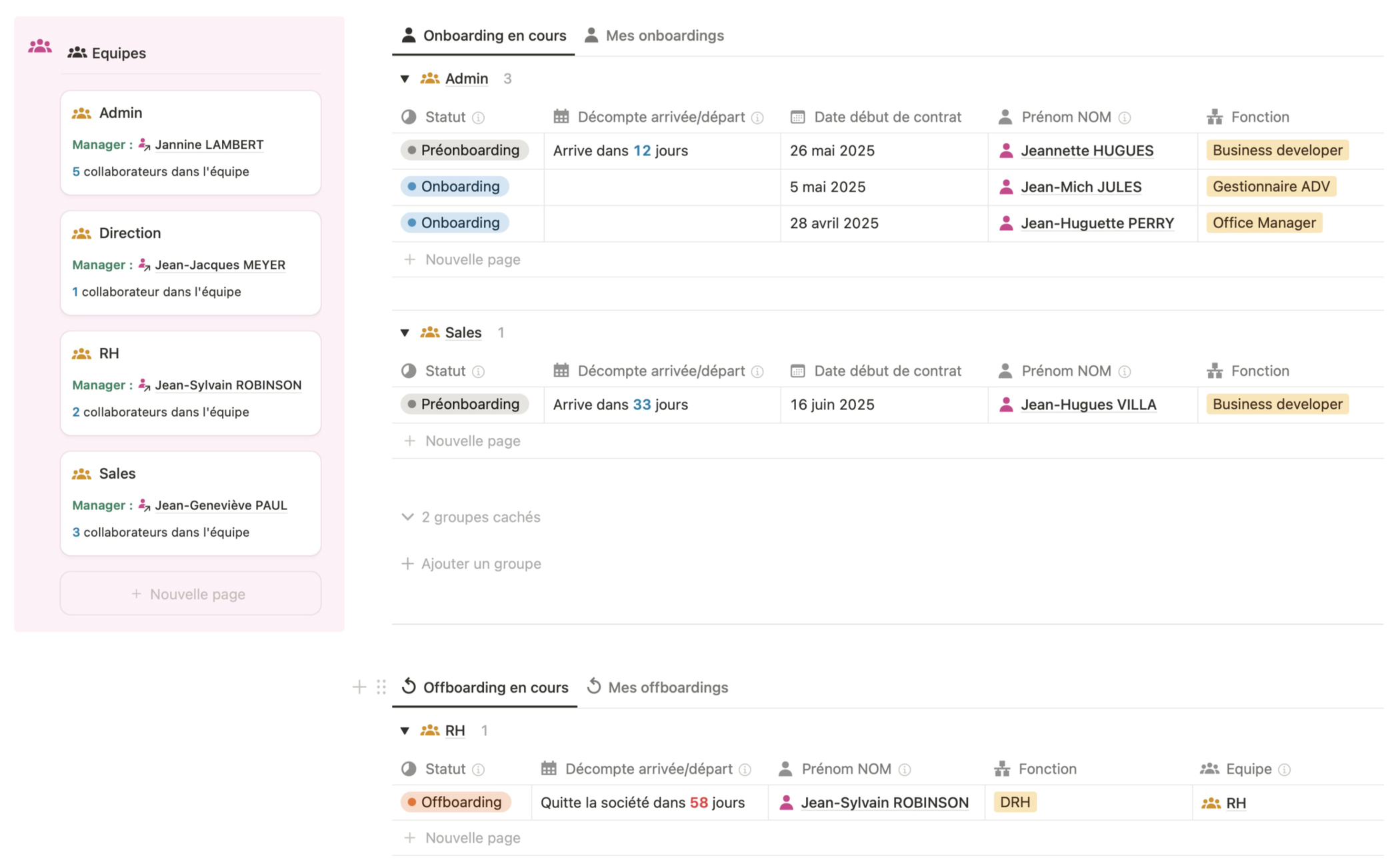 Registre du personnel Registre RH, vie du collaborateurs