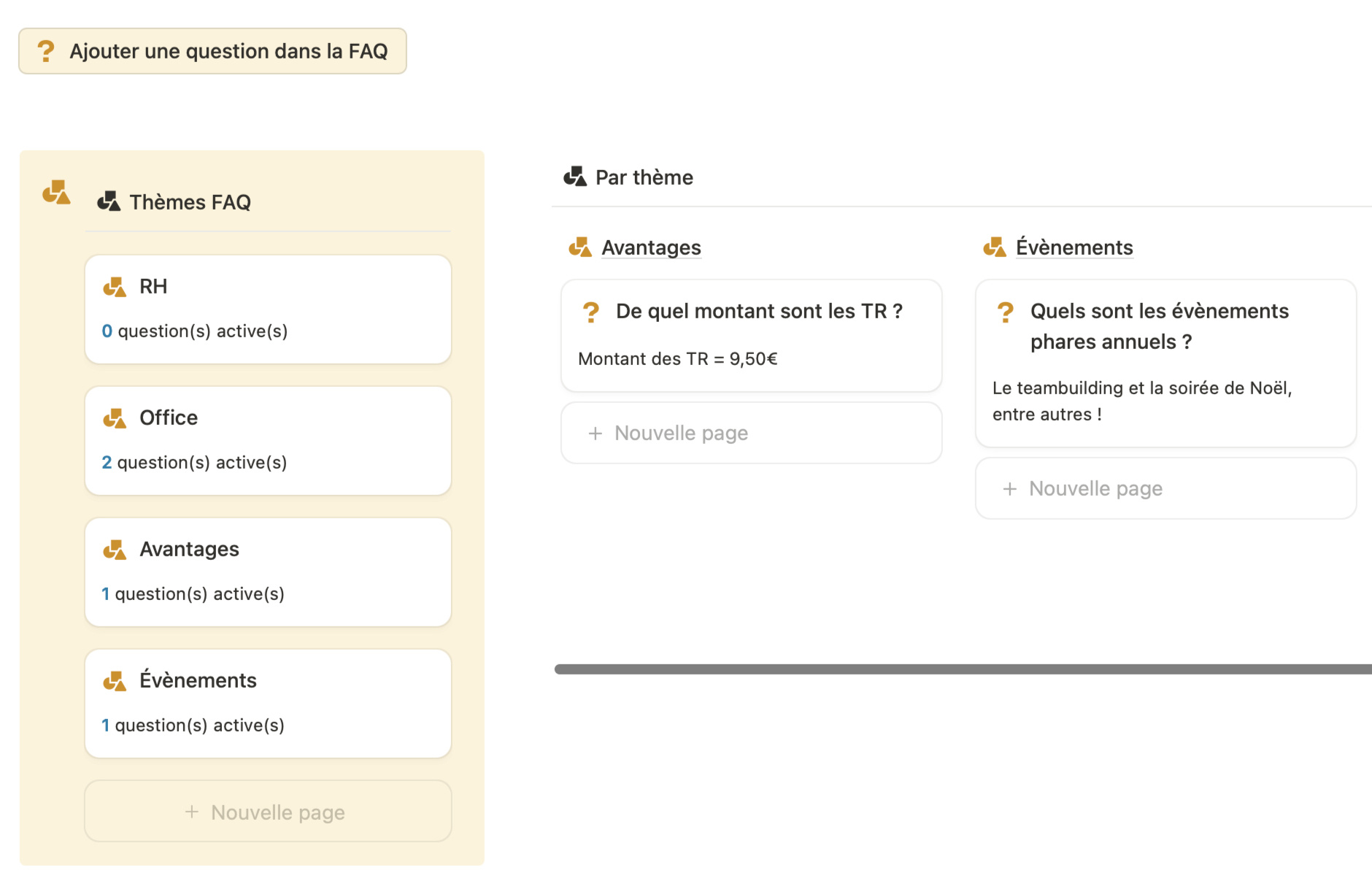 FAQ Collaborateurs FAQ interne entreprise, communication interne Notion